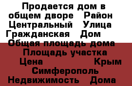 Продается дом в общем дворе › Район ­ Центральный › Улица ­ Гражданская › Дом ­ 21 › Общая площадь дома ­ 40 › Площадь участка ­ 100 › Цена ­ 1 750 000 - Крым, Симферополь Недвижимость » Дома, коттеджи, дачи продажа   